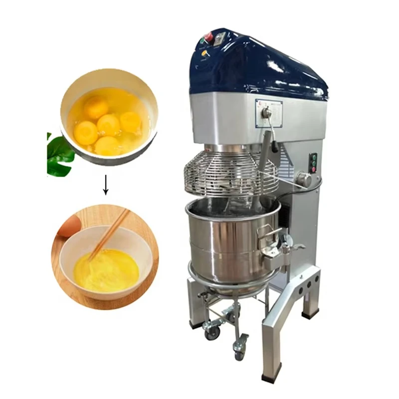 Custom Industrial Heavy Duty Planetary Mixer Multi Speed Egg Liquid Stirring Whipping Machine With Removable Mobile Mixing Bowl