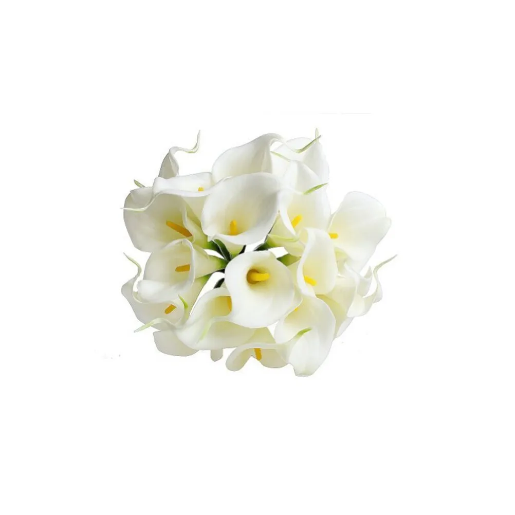 

20pcs Artificial Calla Lily Bouquet White Real Touch Decorative Flowers For Wedding Bridal Party Home Garden Event Decoration