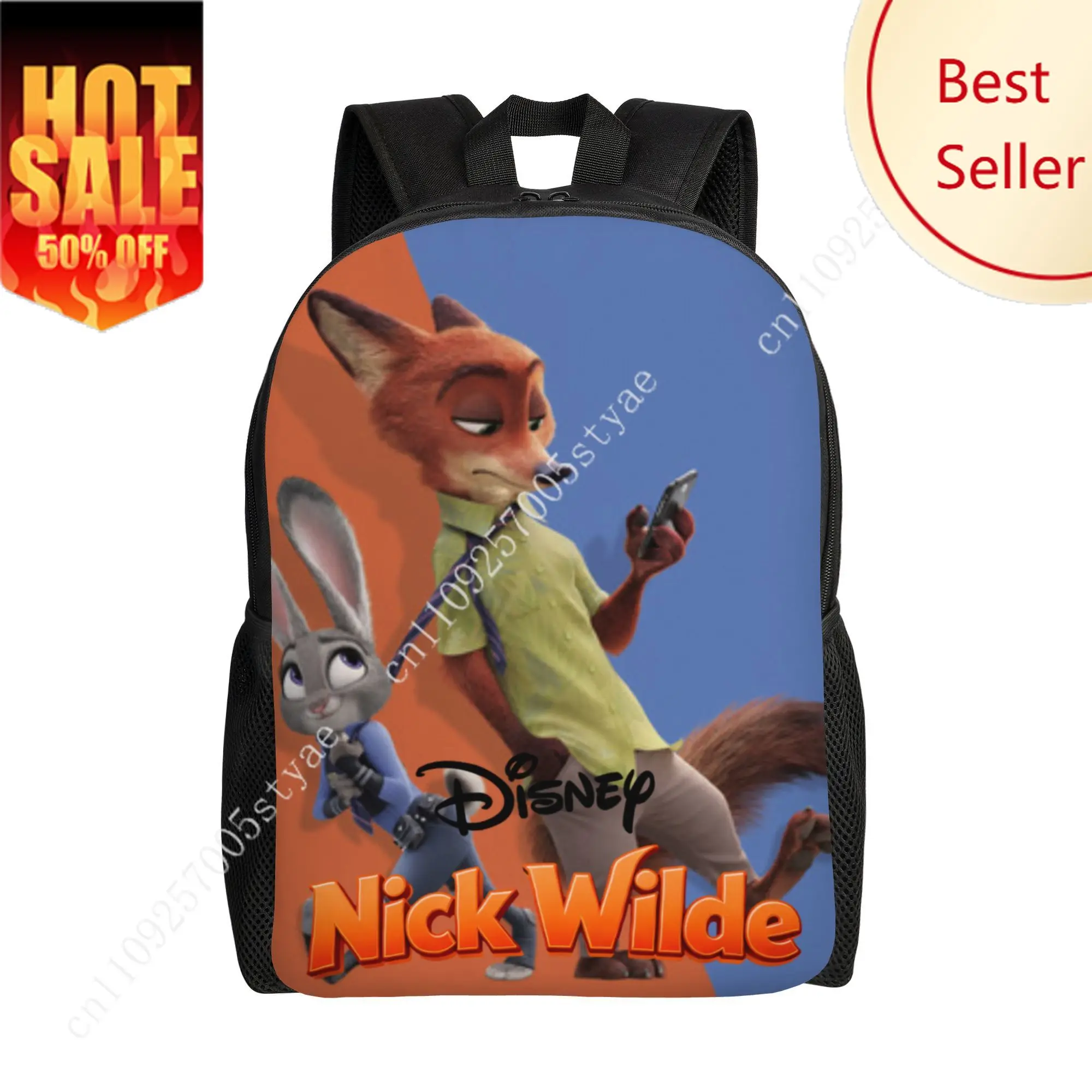 

Nick Wilde Judy Hopps Classic Backpack Disney Cartoon Decorate Fabric Bag Design Your Photo Logo Text Party Holiday Custom Gifts