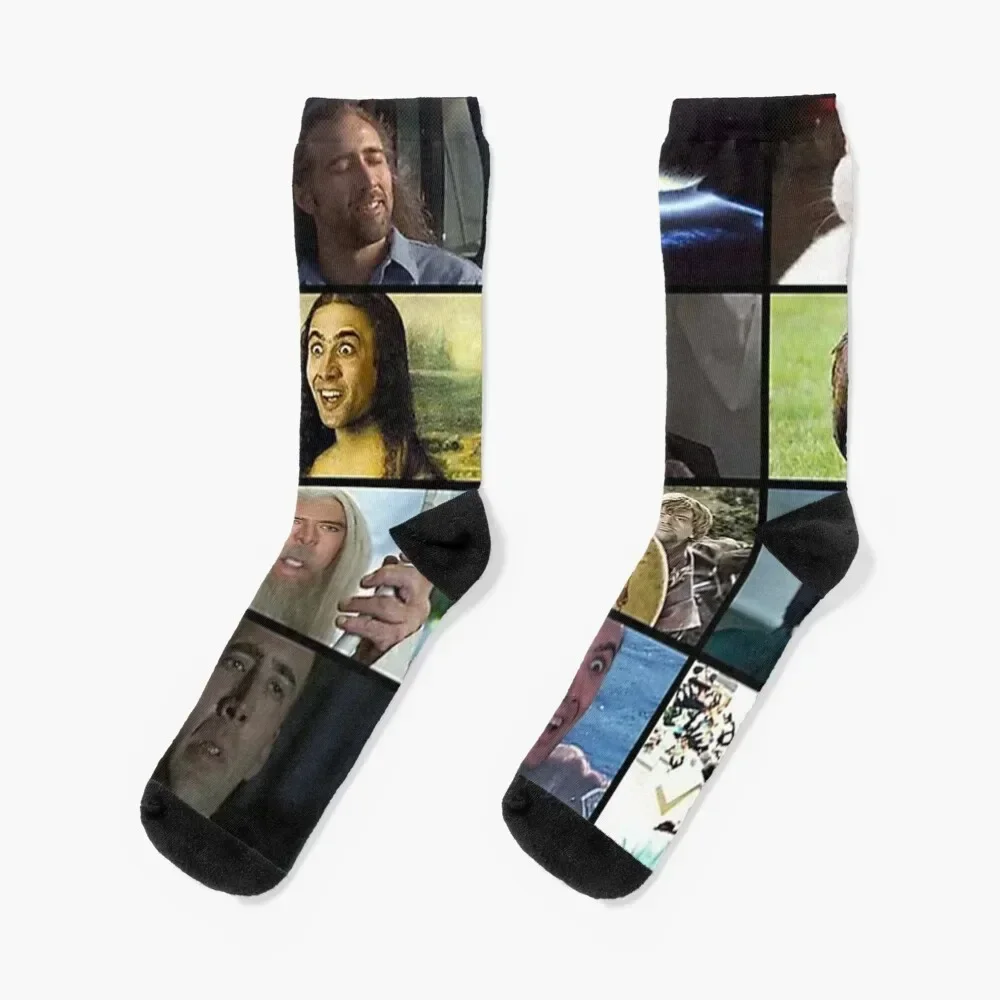 

Nicolas Cage Rage Memes Socks FASHION Crossfit loose New year's Socks For Man Women's