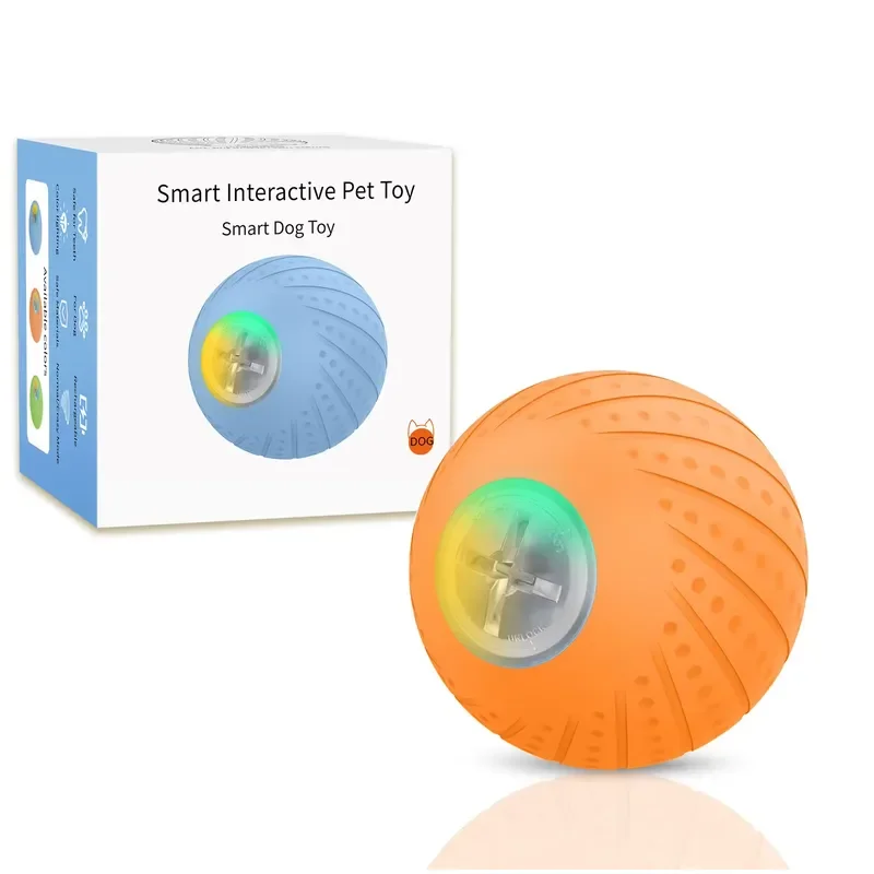 USB Rechargeable Smart Dog Balls with Lights Automatic Bounce Ball Interactive Pet Toys for Small Medium Large Dog Breeds