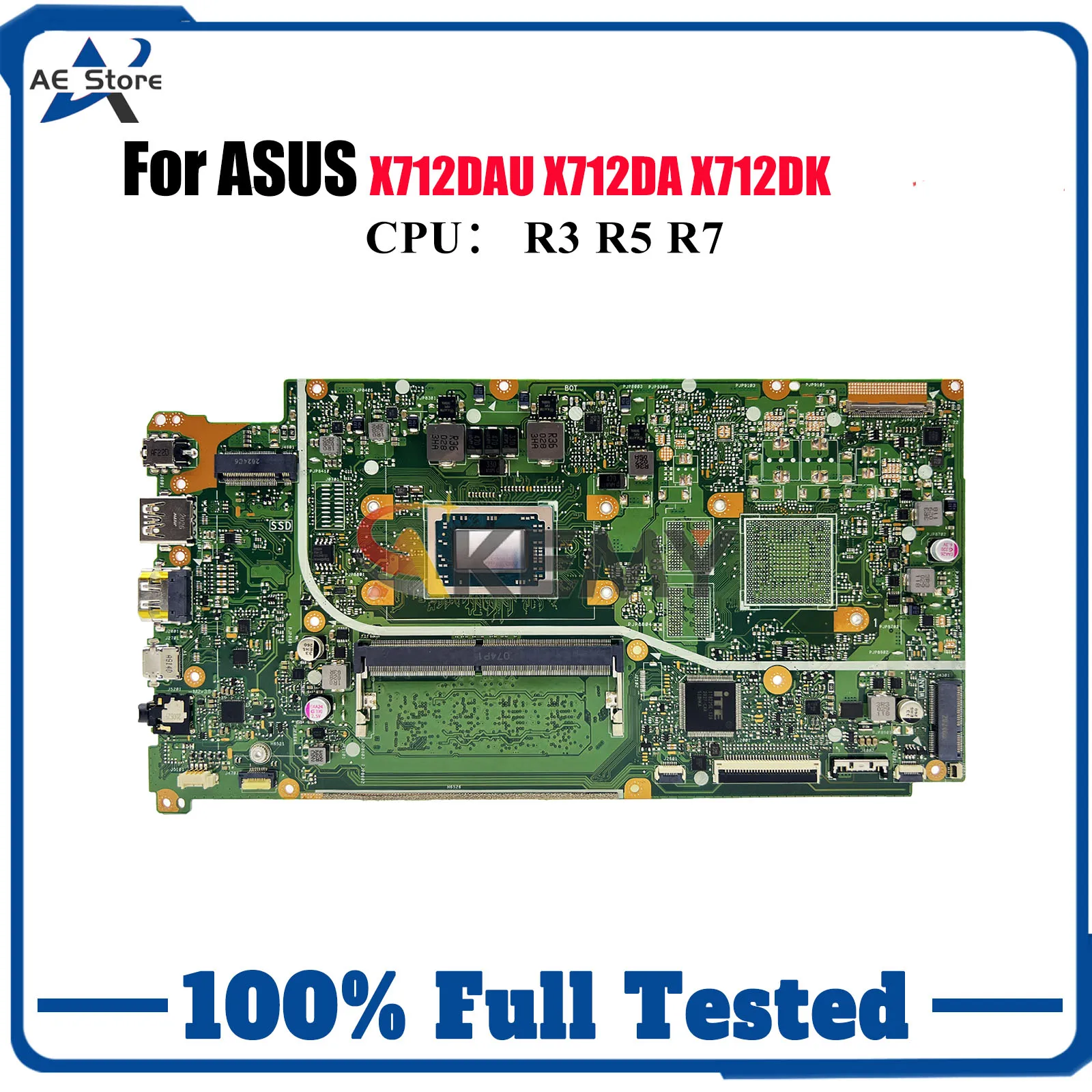 

X712DAU Материнская плата для ноутбука ASUS VivoBook X712DAP X712D X712DA X712DK V5000d F712D M712D M5050D Материнская плата с процессором R3 R5 R7