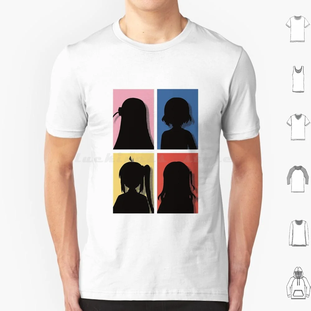 Bocchi Group T Shirt Top Design Unisex Ladies Mens Tee Retro Fashion Vintage Shirt S2 T Shirt 6xl Cotton Cool Tee Kessoku Band