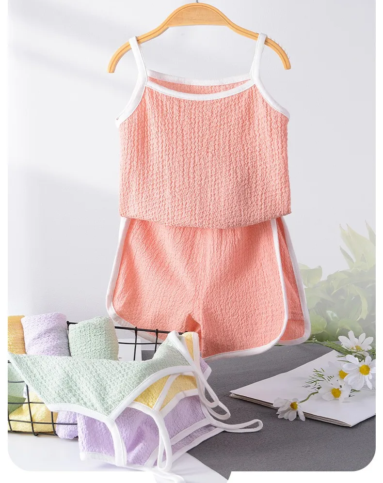 2025 جديد الفتيات الحمالة سترة مجموعة الصيف الطفل رقيقة نمط السراويل الفتيات ملابس الأطفال مجموعة ملابس ل 1-4 سنة الفتيات الطفل #6