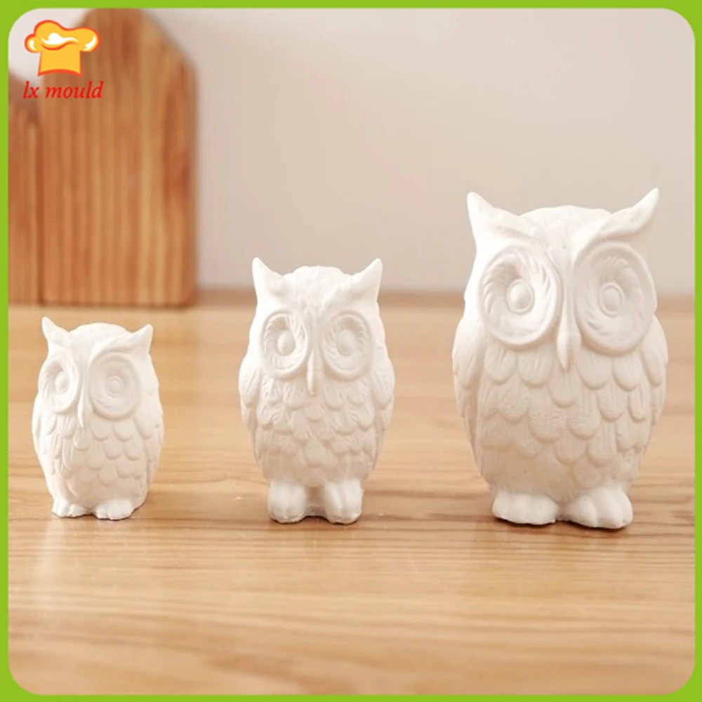 

Handmade Soap Mould Aroma Gypsum Candle Chocolate Cake Three - Dimensional 3D Owl Mold