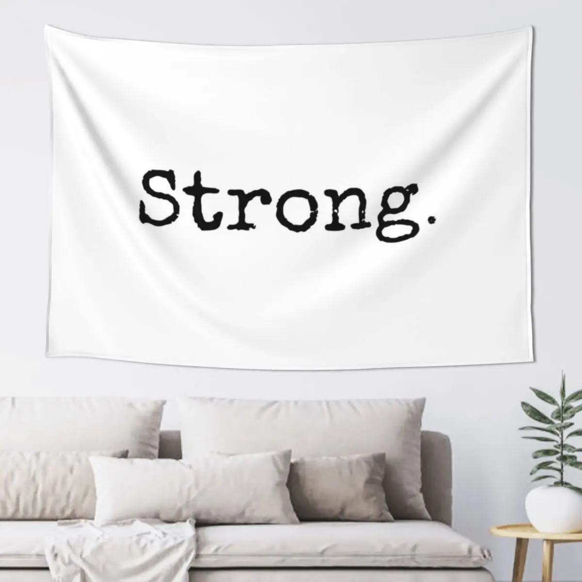 

Christian Quote Typography - Strong Tapestry Home Decorations Aesthetic Home Decorators Tapestry