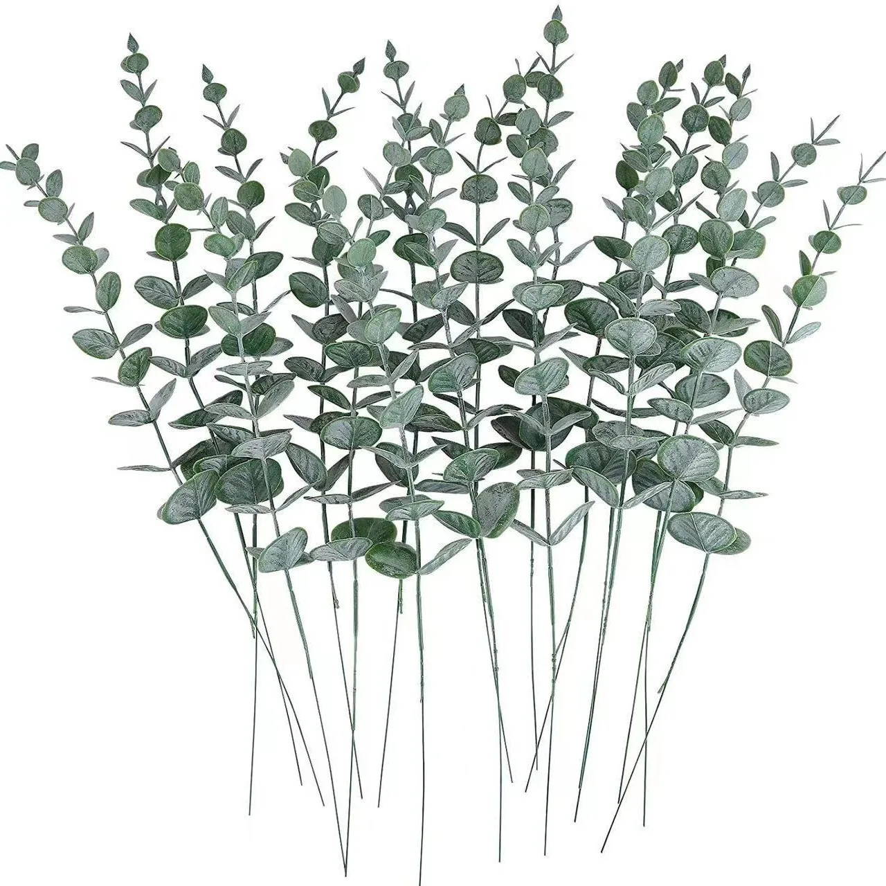 

36/72/90 Pcs Artificial Eucalyptus Stems Dark Brown Leaves Faux Eucalyptus Stems Branches 15 inch for Wedding Bouquet Home Decor