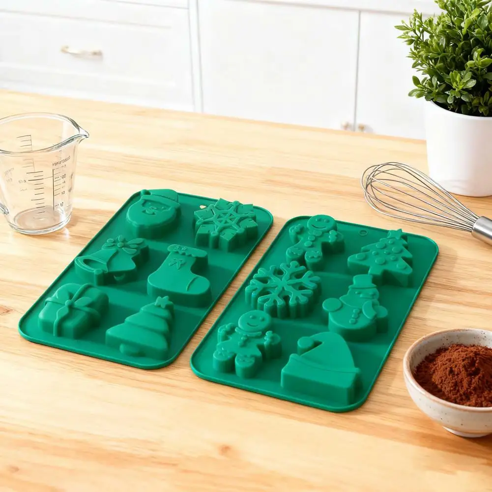 Christmas Tree Silicone Mold Christmas Silicone Cake Mold Set Holiday Molds for Mini Cakes Xmas Candle Baking Tool Kit