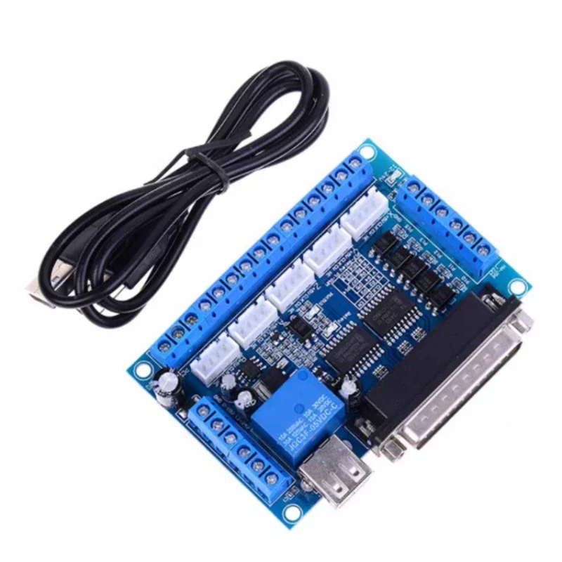 MACH3 Interface Board CNC 5 Axis With Optocoupler Adapter Stepper Motor Driver + USB Cable