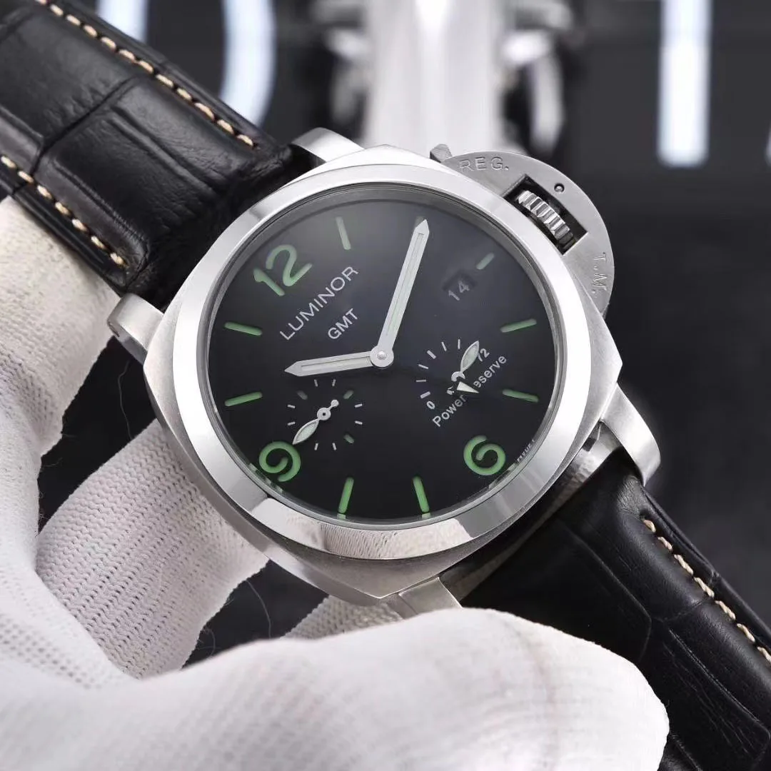 2024 New Luxury Man Diving GMT Automatic Mechanical Calendar Genuine Leather Strap Wristwatches Luminous Clock Watches