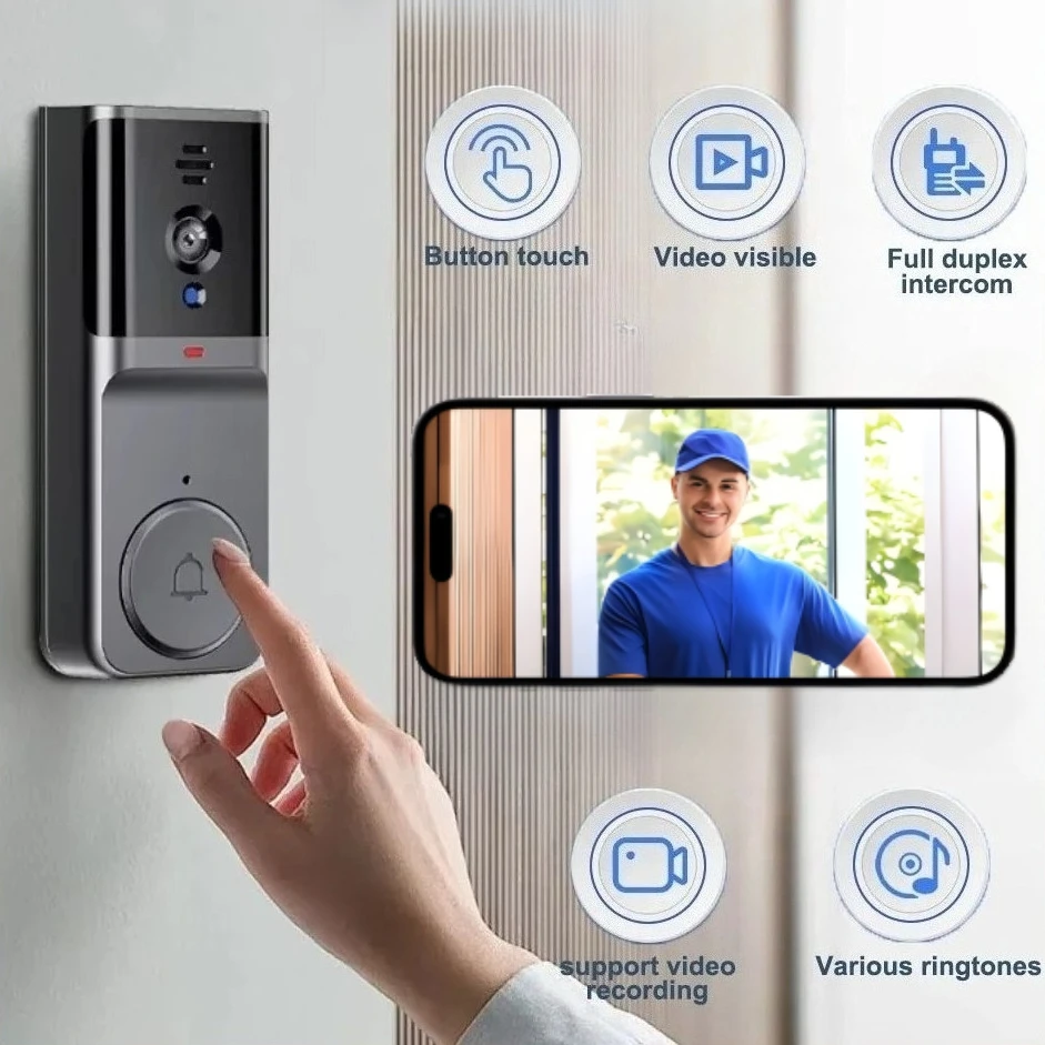 

1080P камера дверного звонка Wi-Fi удаленный пробуждение двусторонний домофон видео PIR обнаружение движения цифровые дверные глазки дверной звонок беспроводной