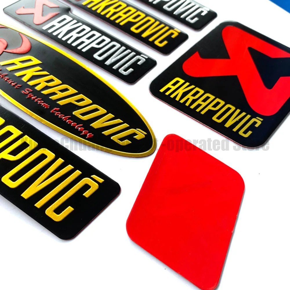 For Akrapovic Motorcycle Exhaust Pipe Stickers Metal Aluminum Emblem Decals Bike Muffler Logo Badge Motorbike Accessories image 4