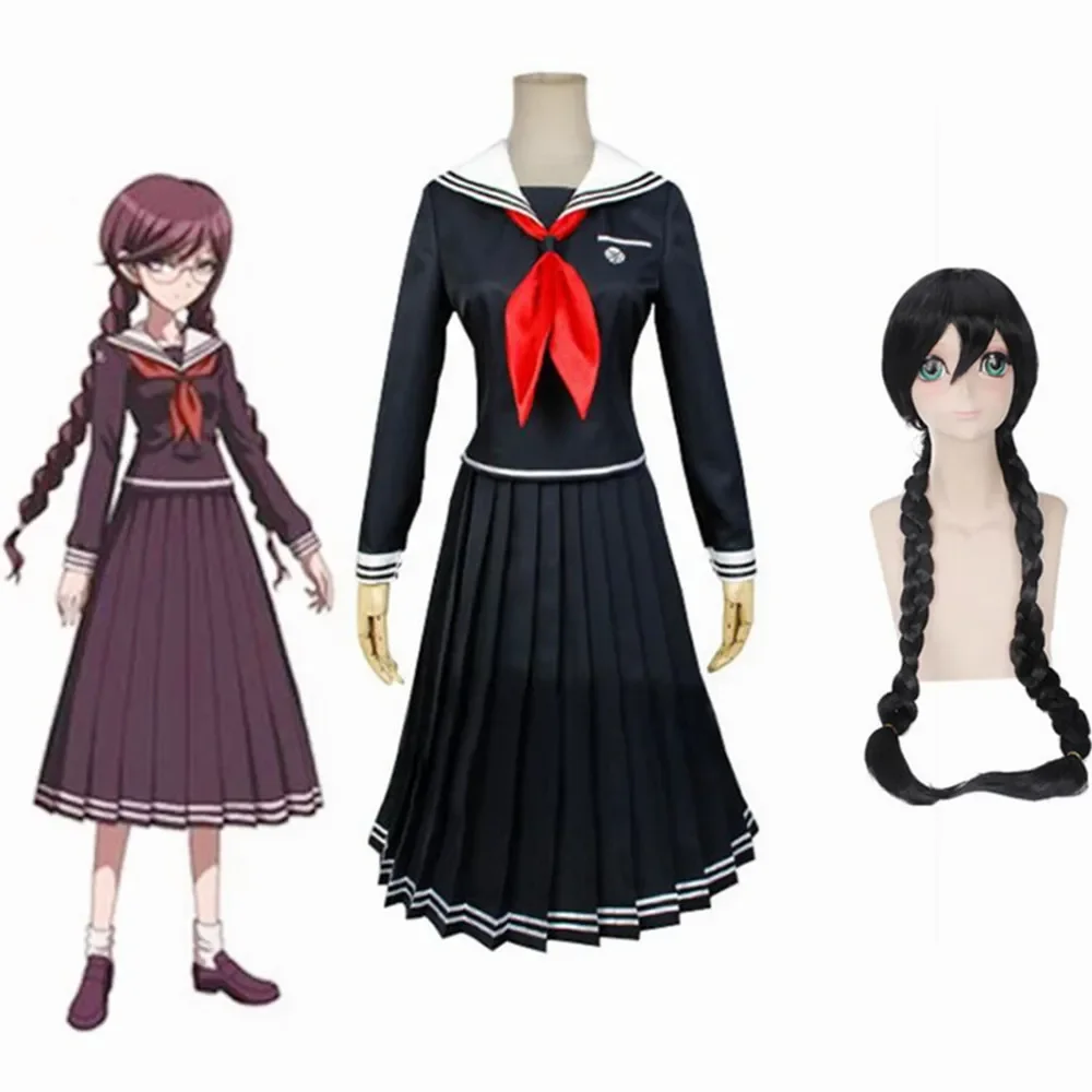 

Anime Danganronpa Dangan-Ronpa 2 Toko Fukawa Uniform Set Cosplay Costume Wig Dress Fullset