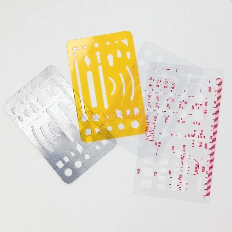 

4pcs Stainless steel multi-purpose plug-in picture construction machinery drawing eraser board engineering drawing tool template
