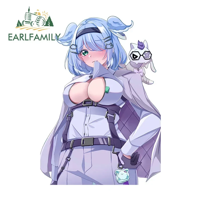 EARLFAMILY 13 سنتيمتر x 9.3 سنتيمتر جميلة أنيمي فتاة سيارة ملصق مكيف الهواء ملصق مائي سباق الانجراف مسلية الفينيل سيارة التفاف الرسومات #1