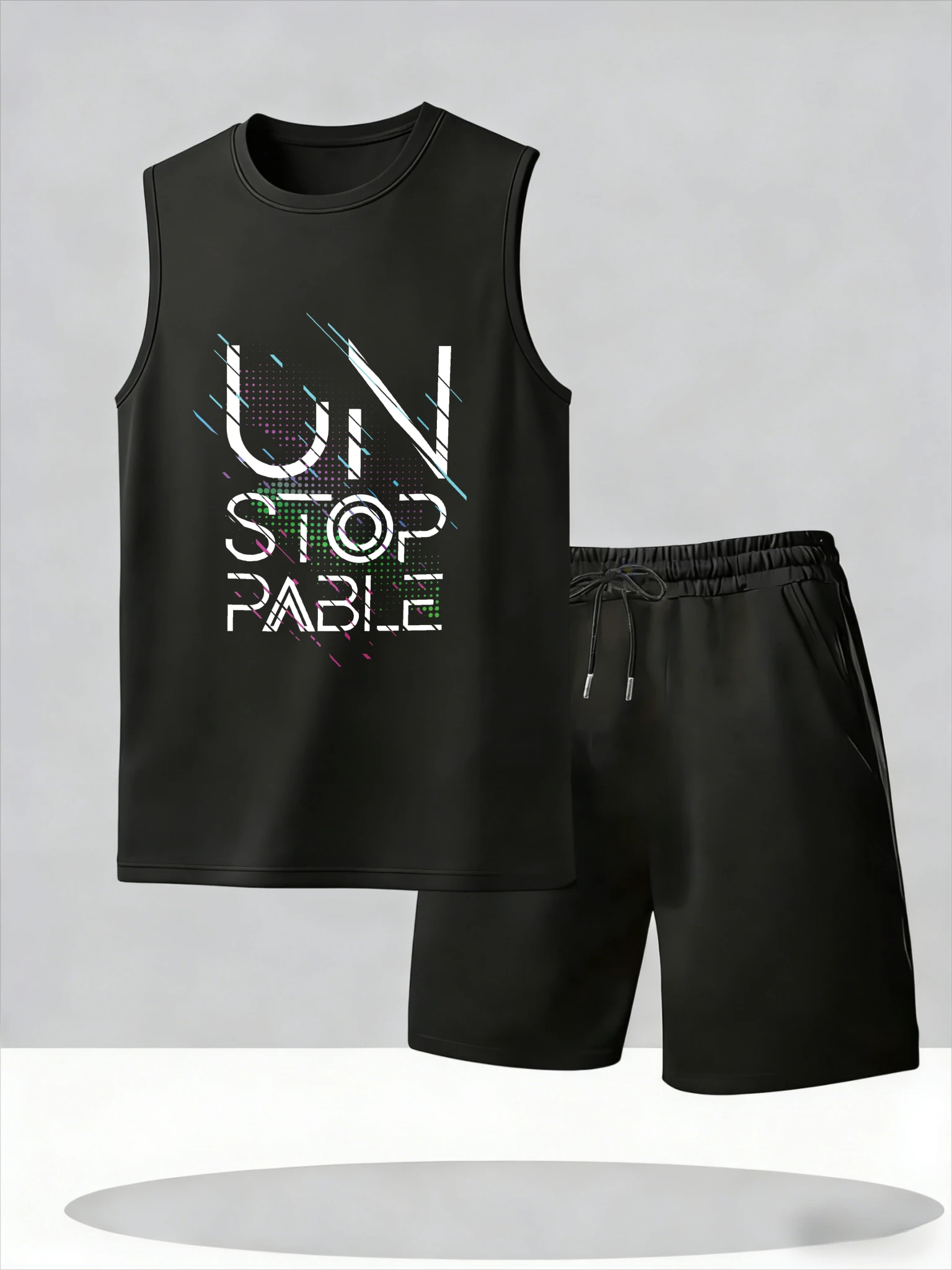 

Men's Tank Top Sets 2026 Summer Thin Quick Dry sets for men jogging set oversize beach sports seaside crewneck Breathable