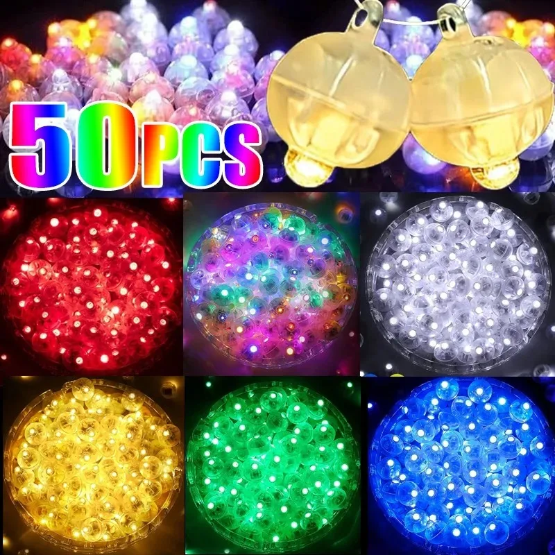 50/10PCS Round Mini LED Balloon Light Colorful Flash Luminous Tumbler Ball Lamp Lantern Light Christmas Wedding Party Decoration