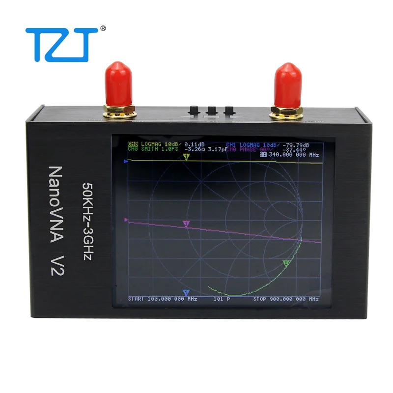 TZT 50KHz-3GHz/900MHz 4/2.8/3.2 In Screen Vector Network Analyzer Meter Antenna Analyzer SAA-2N NanoVNA V2 z metalową obudową