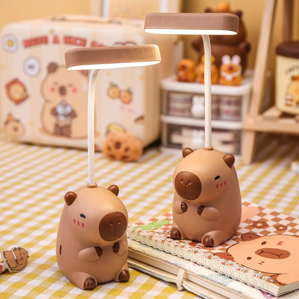 Long-Lasting Capybara Desk Lamp USB Charging Adjustable Hose Capybara Pencil Sharpener Pencil Sharpener Eye Protection