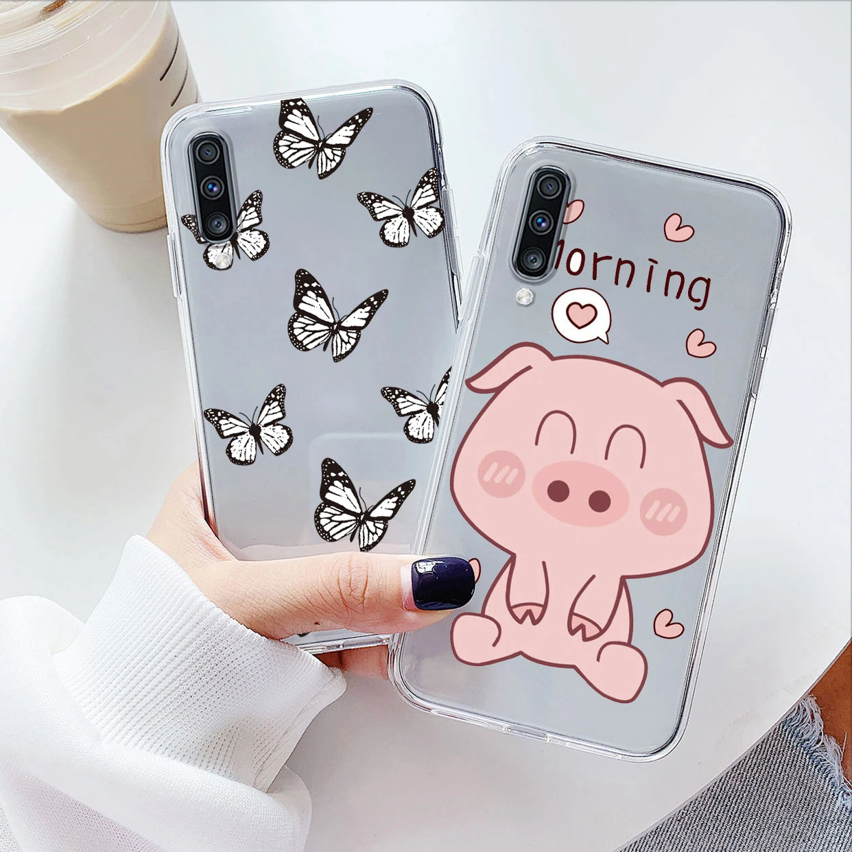 For Samsung Galaxy A50 A50S A30S A70 Phone Case Cartoon Back Cover Transparent Soft Silicone Flower Funda For Samsung A 50 Cute