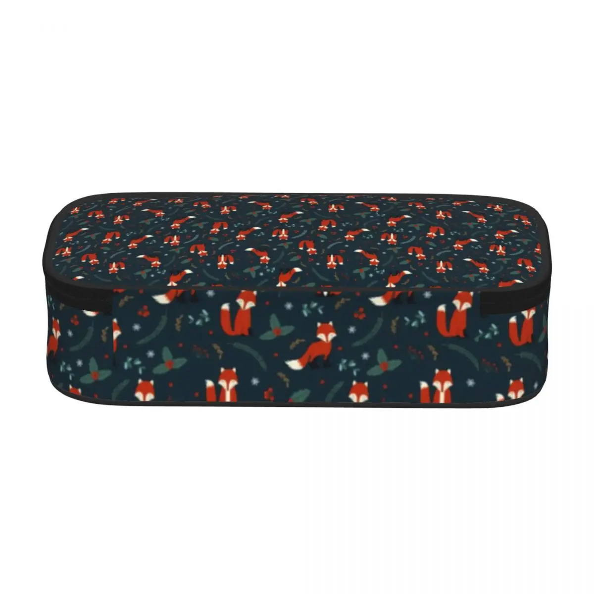 Folly Fox Print Pencil Case Woodland Floral Print Fashion Zipper Pencil Box Teenager School Pen Bags