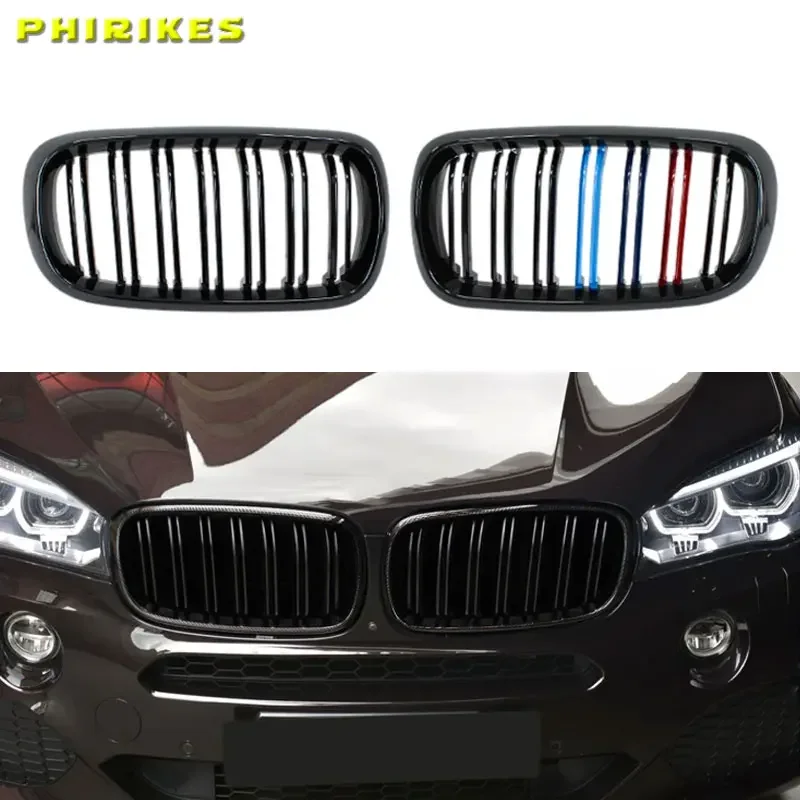 

Gloss Black Carbon Style Front Kidney Double Slat Grill GrilleFor BMW X5 F15 X6 F16 X5M F85 X6M F86 Car Accessories