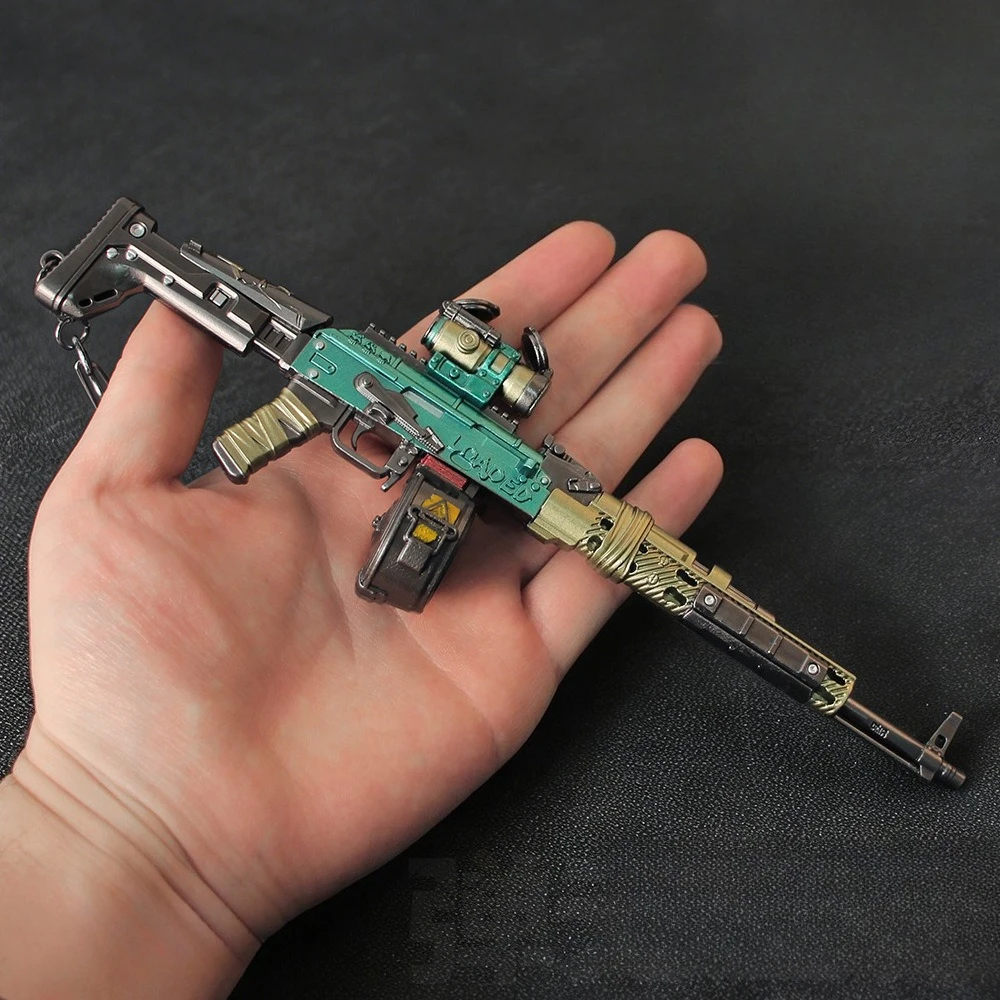 22 cm Delta Force AKM fusil d'assaut-Bullseye modèle pistolet porte-clés détachable vue jeu périphérique jouet pistolets artisanat ornement garçon cadeau