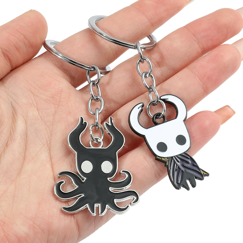 Game Hollow Knight Keychain Metal Keychains Cute Hornet Metal Enamel Pendant Key Holder Cartoons llaveros Souvenirs Gifts