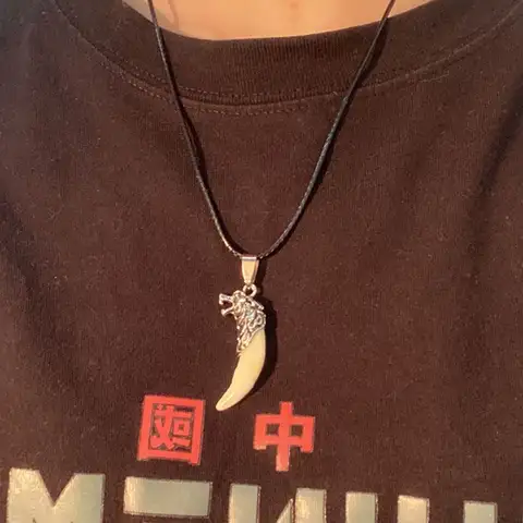 남성용 티타늄 스틸 늑대 치아 목걸이, 패셔너블 펜던트 쥬얼리, 새로운 디자인