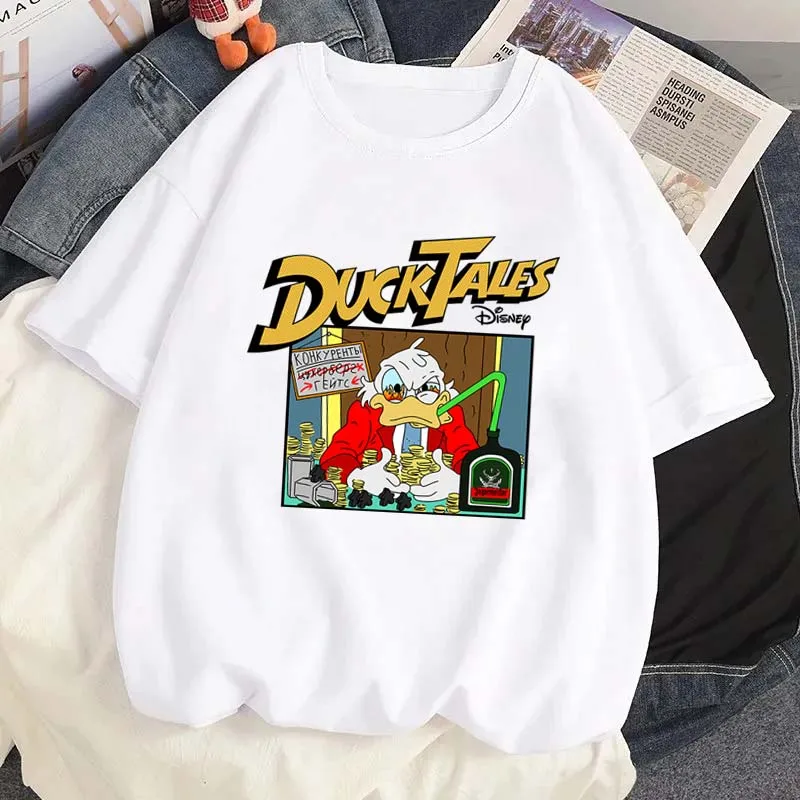 Cute Donald Duck Graphic Printed T-shirt Fashoin Disney T Shirt Harajuku Summer Women Casual Short Sleeves Streetwear Tees Tops