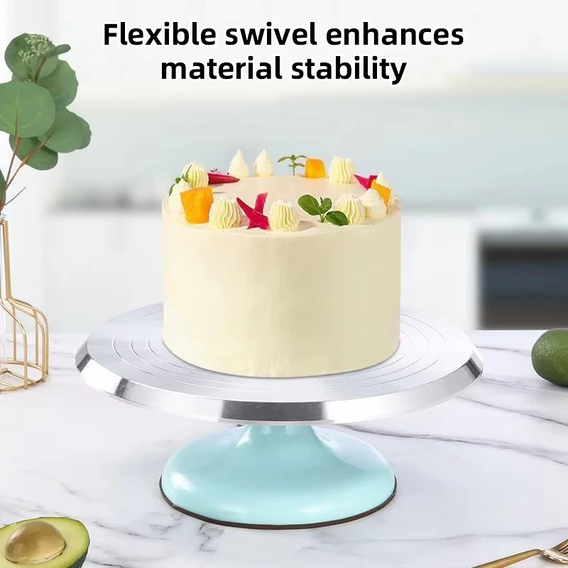 

10inch Food Grade Cake Stand Aluminium Cake Turntable Cake Dessert Cupcake Serving Tray Plate Baking Tools Cake Accessories