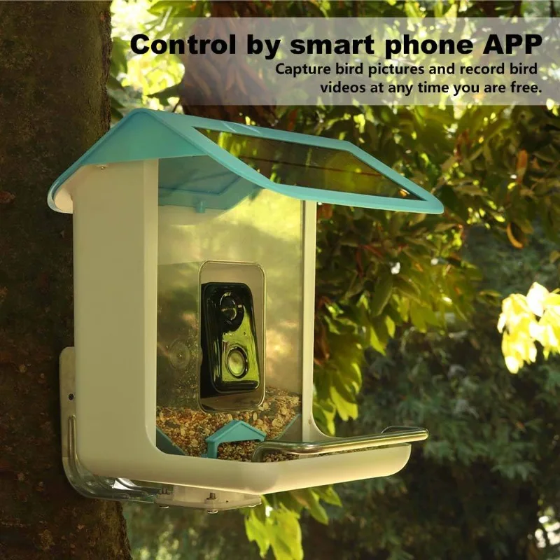 Outdoor Wildlife Wifi Camera Capture Pictures Photos Video AI Recognize Bird Species Smart Bird Feeder for Garden