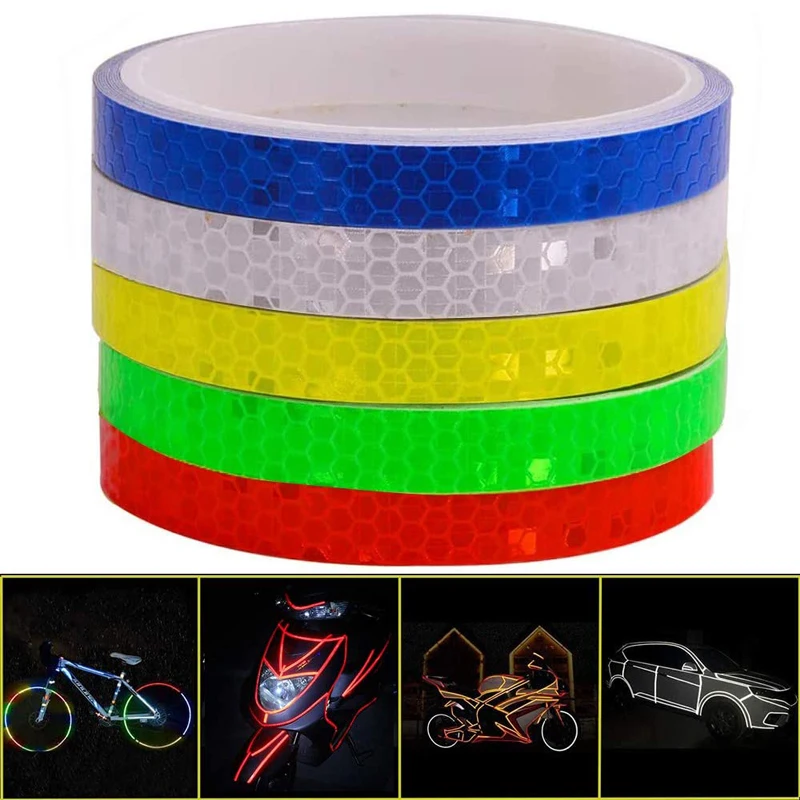 Reflective Tape 5 Colors Waterproof Outdoor Bicycle Rim Safety Reflective Warning Sticker For Bike Bicycle Motorcycle Decoration