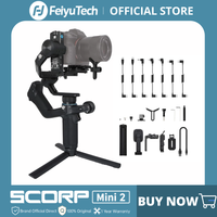 FeiyuTech SCORP Mini 2 Handheld Gimbal 3-Axis Mirrorless & Action Camera Smartphone with AI tracker Magnetic Fill, 1.2kg Payload