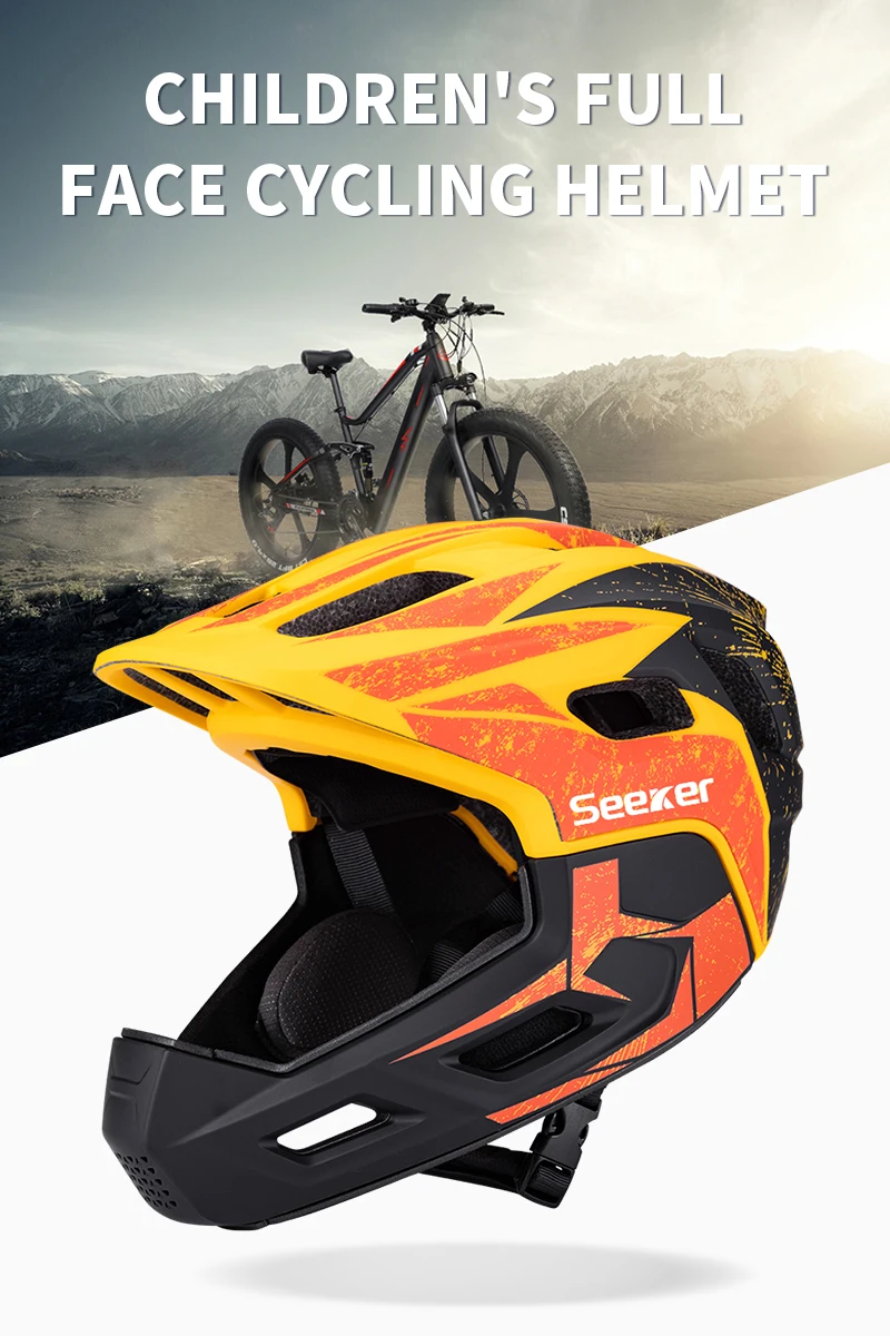 UMUSEEKER Kinder-Fahrrad-Vollgesichtshelm Cross-Country-Mountainbike-Schutzhelm Skateboard-Fahr-Schutzausrüstung – Detail 1