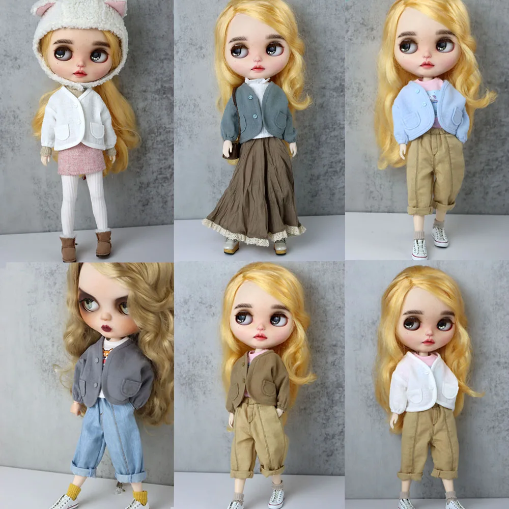 Blyth clothes Azone OB22 OB24 Doll acessories Fashion Cardigan Long Skirt Jeans Leggings toy gift