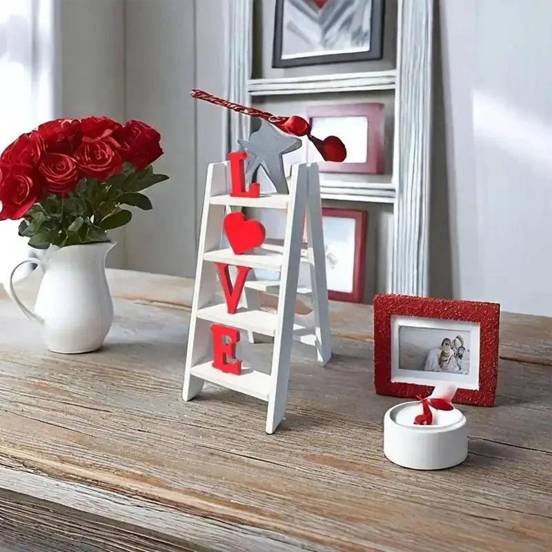 Valentine Ladder Tabletop Acrylic Love Ladder Valentine's Day Decor Ladder Valentine's Day Sign Valentine Ladder Tabletop Decor