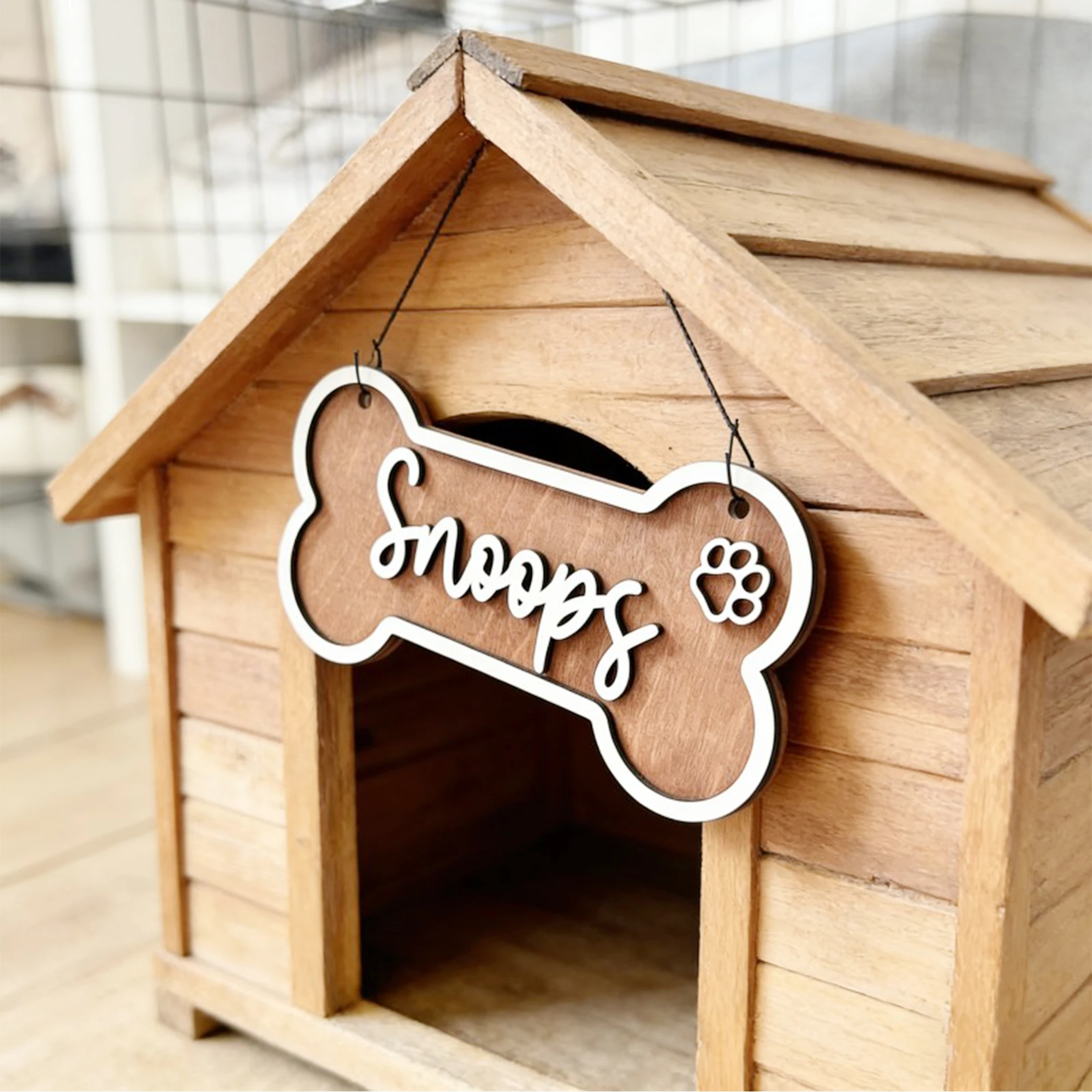 1Pc Cutom Name Animal Paw Pets Room Wooden Decorative Plaque,Home Room Wall Door Decor,DIY Nursery Birthday Wedding Record Gift