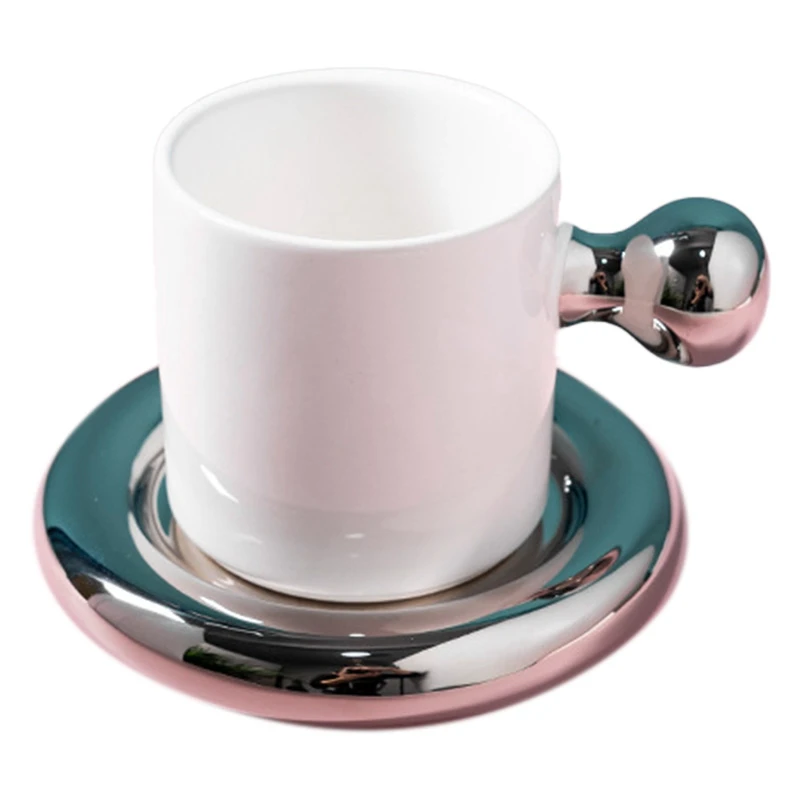 

BEAU-Candy Solid Color Mug Dish Combination Set Simple Home Cup Office Coffee Afternoon Tea Cup Dish Set