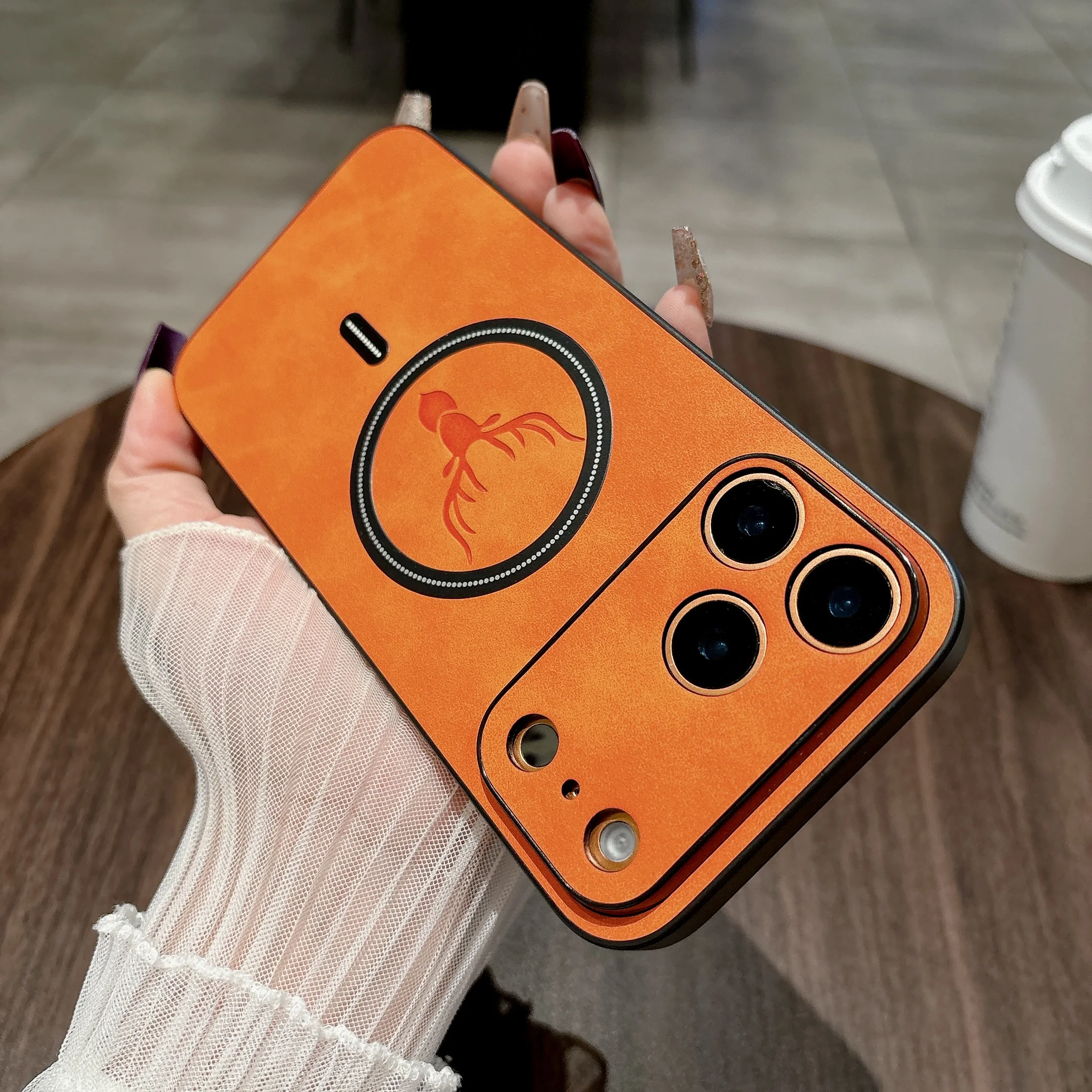 Magnetic attraction Antelope head leather Case for iPhone 17 16 15 14 Phone Cover 17 13 12 11 Pro MAX Hard Shockproof Back Funda