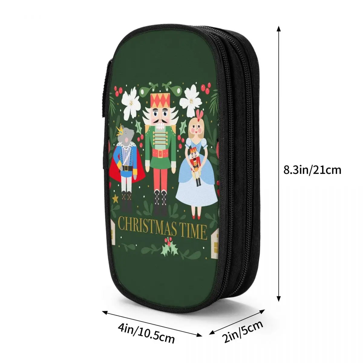 عيد الميلاد كسارة البندق مقلمة طبقة مزدوجة صندوق رصاص الطلاب لطيف كلية مدرسة مقلمة منظم قرطاسية #2