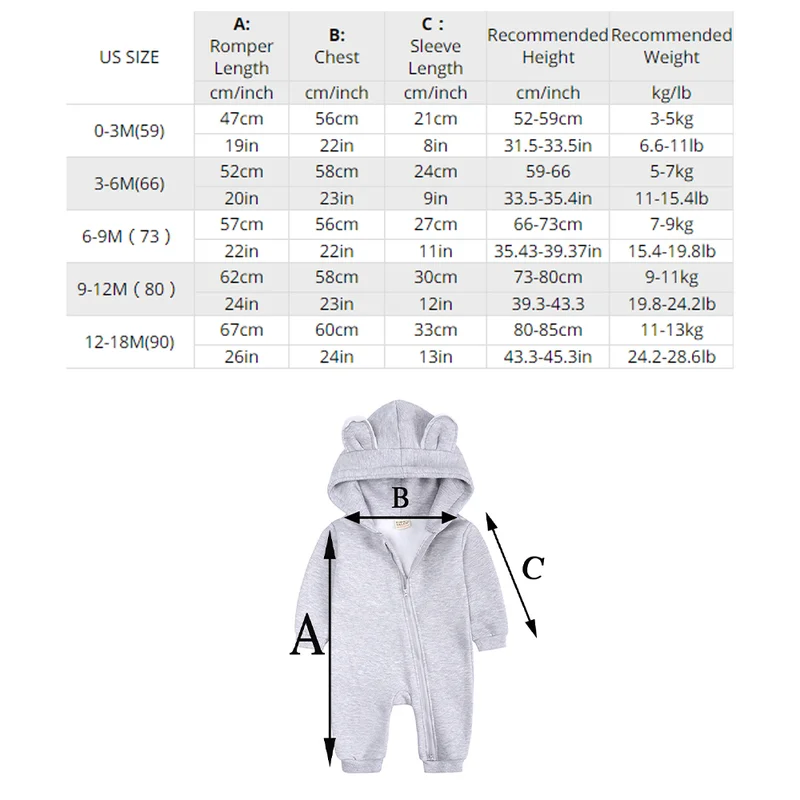 2024 Baby Winter Fleece Stram pler Druck Baumwolle warme Outfit Kleidung für 0-24m Overall Neugeborenen Kleinkind Bär Hoodies Bodysuit Kostüm – Detail 1