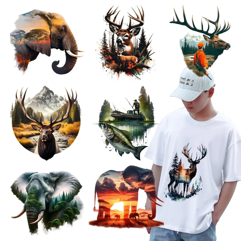 

25 см натуральные и животные креативная печатная теплопередающая печать DTF наклейки глажка DIY моющаяся нашивка для женской одежды