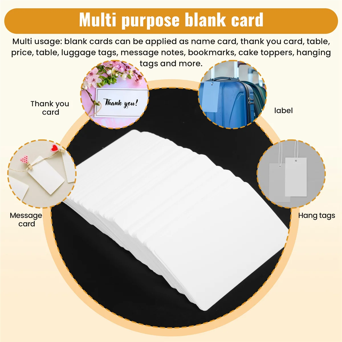 ABSY пустой белый картонный бумажный карточка для сообщений визитные карточки слово-карта DIY бирка подарочная карта около 100 шт. (белый)