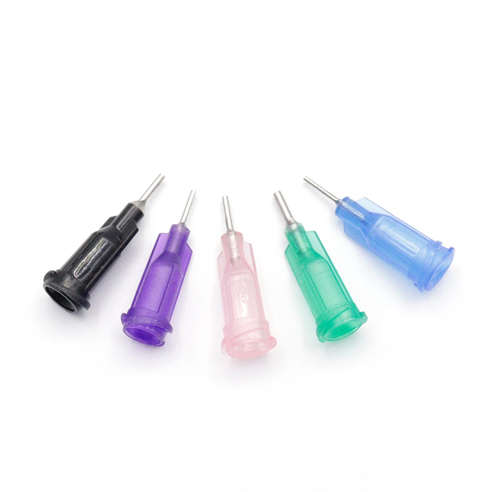 14G-34G 6.5mm Dispensing Needle Stainless Steel Dispensing Needle Spiral Mouth Nozzle Glue Needle for Glue Dispensing