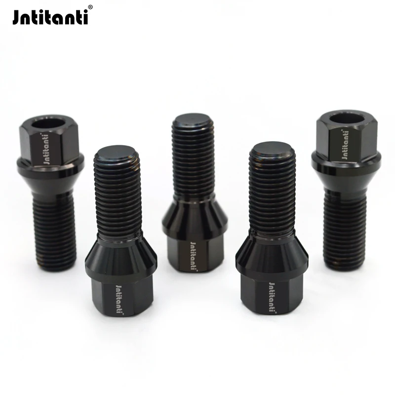 Jntitanti M14*1.25*28-45mm Gr.5 titanium hub bolt cone seat wheel bolt for BMW MINI Rolls-royces