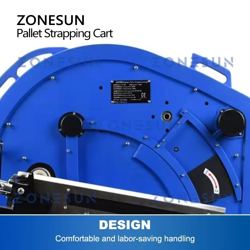ZONESUN ZS-PSC1 Pallet Strapping Cart No Bending PP/PET Strip Belt Lithium Rechargeable Battery Goods Packing Machine