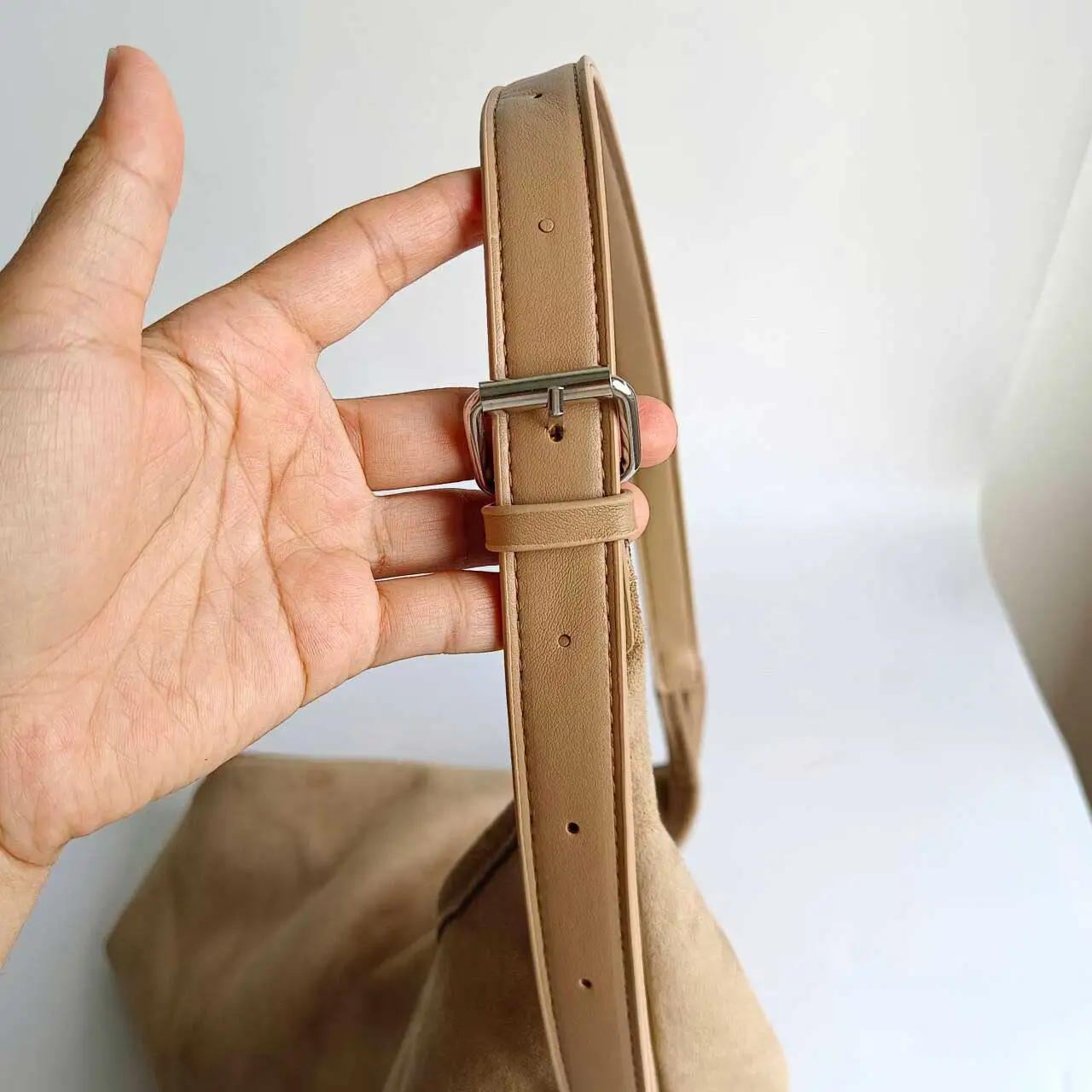 Set aus veganem Wildleder, Hut und Tasche, 9,5 cm Krempe, herzförmiger Jazzhut, Unisex-Panamahut, Damenhut mit breiter Krempe, Sombrero – Detail 10