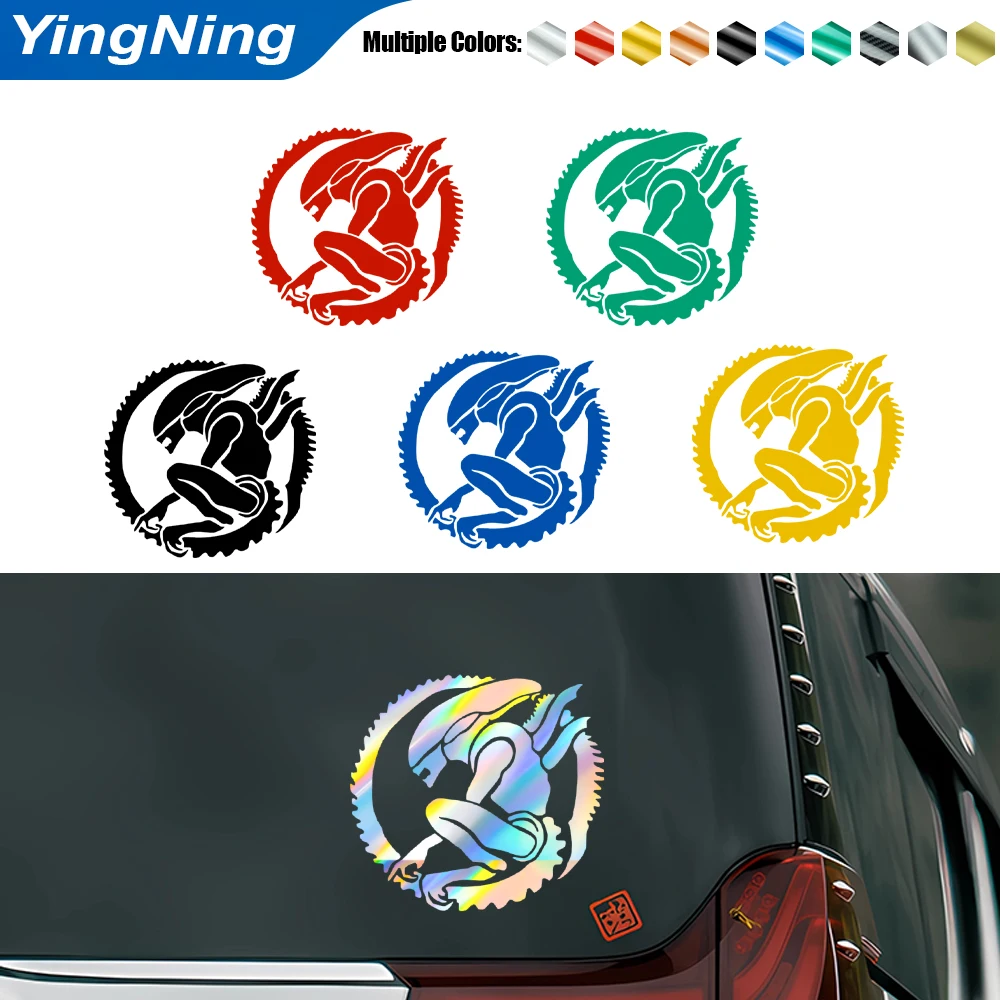 

Cool Alien Car Decal Multi-color Vinyl Sticker Waterproof Auto Body Hood Window Laptop Motorcycle Bumper Decoration Accessories