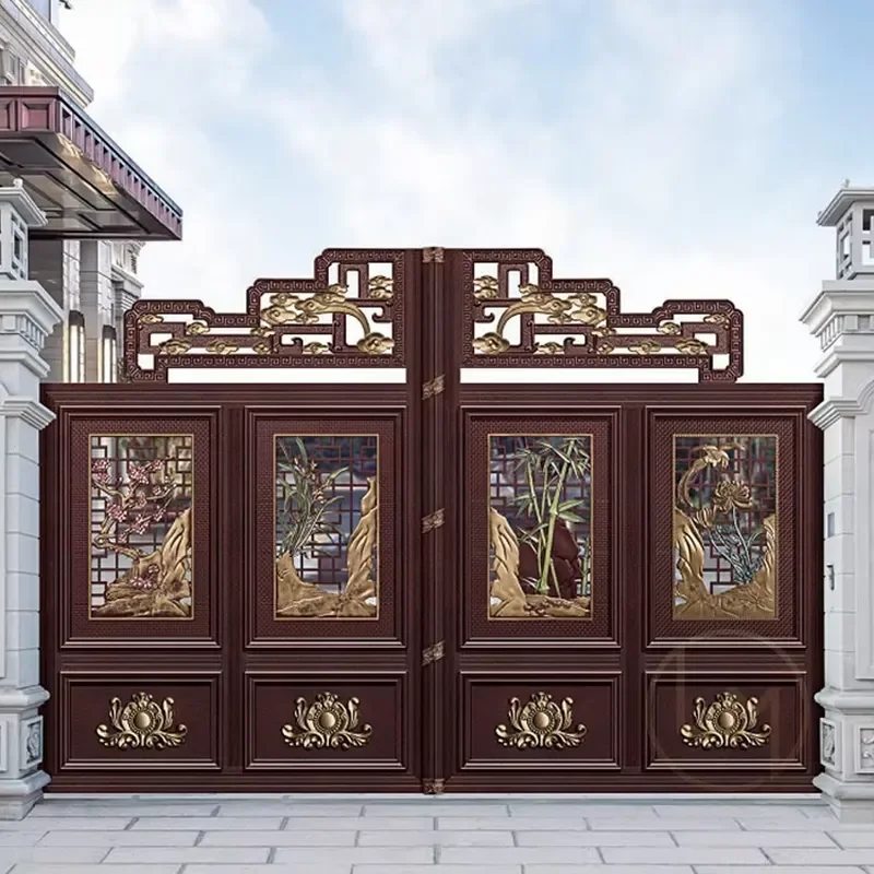 Villa Custom Security Entrance Aluminum Gate Iron Gate Picture House Boundary Wall Main Gate Design